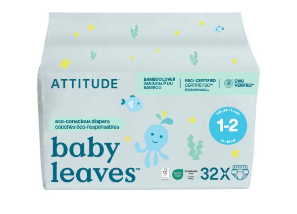 Attitude - Baby Diapers Sizes 1 & 2, 32 Count Online