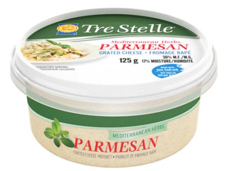 Tre Stelle - Grated Parmesan Tub - Herb, 125 g Online Hot Sale