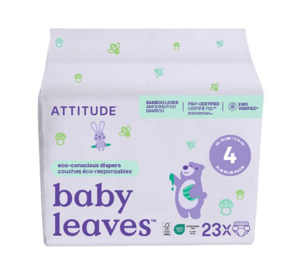 Attitude - Baby Diapers Size 4, 23 Count For Discount