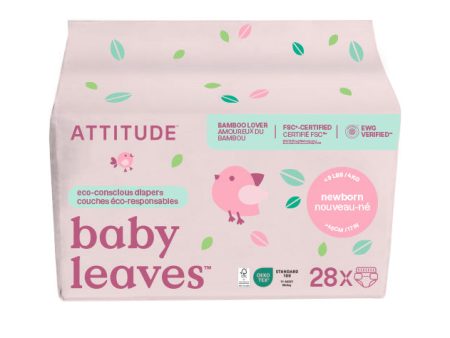 Attitude - Baby Diapers Newborn, 28 Count Fashion