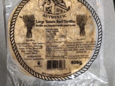 J&D Peters - Tomato Basil Tortillas - Large, 408 g Sale