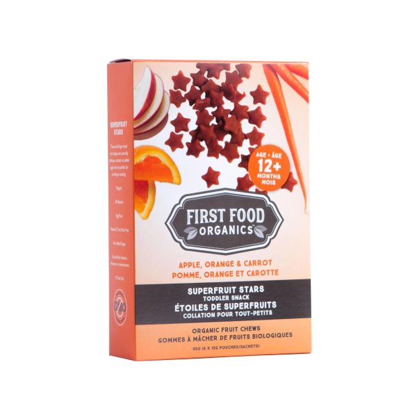 First Food Organics - Superfruit Stars - Apple Orange & Carrots, 90 g Sale